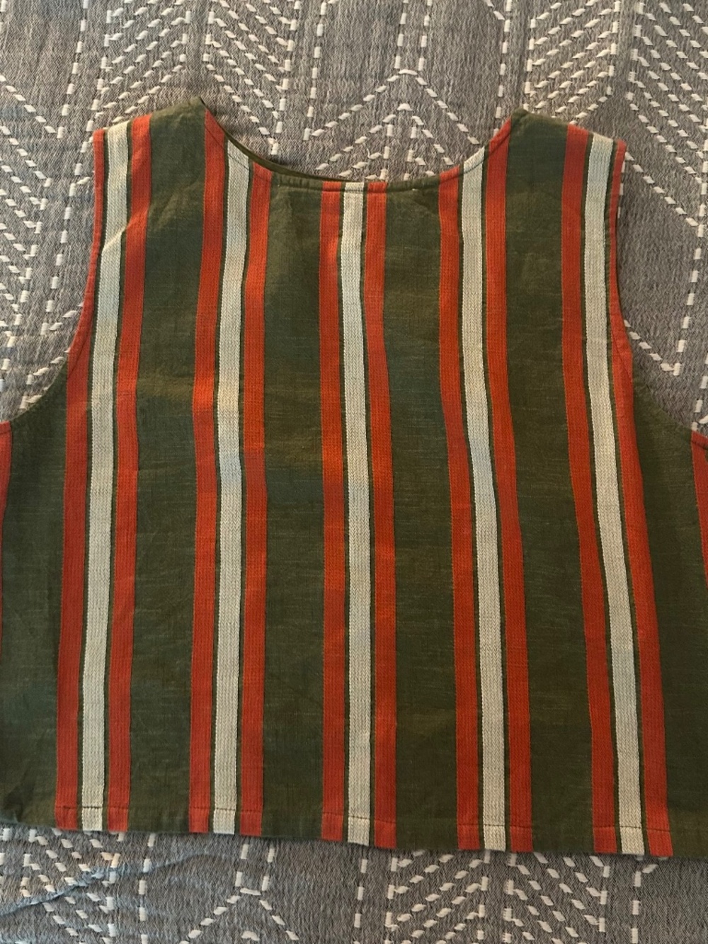 Ace&Jig Orange/Green/White Striped SS25 Shell Top - Picture 3 of 3